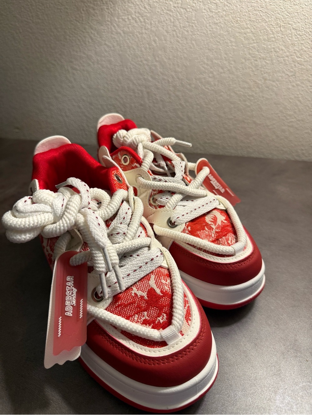 Red & White Low-Top Sneakers